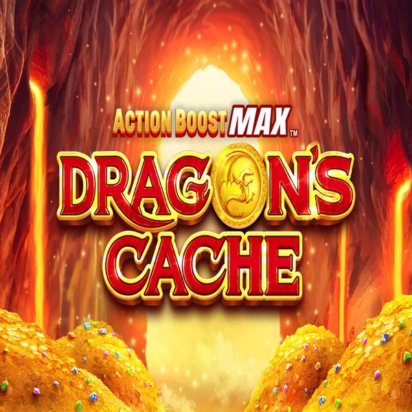 Logo of Action Boost Max Dragon's Cache from SpinPlay Games at Slot Heart Casino