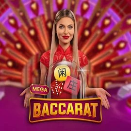 Mega Baccarat slot icon by Pragmatic Play, available at Slot Heart Casino